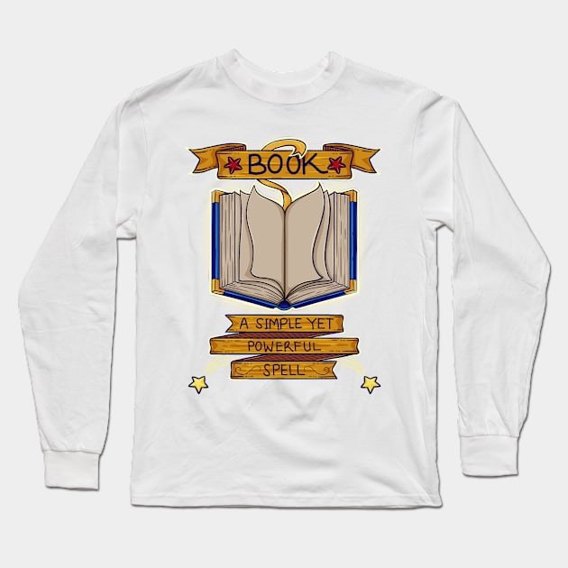 Book Simple Yet Powerful Line Art Illustration with Quote Long Sleeve T-Shirt by zarya_kiqo